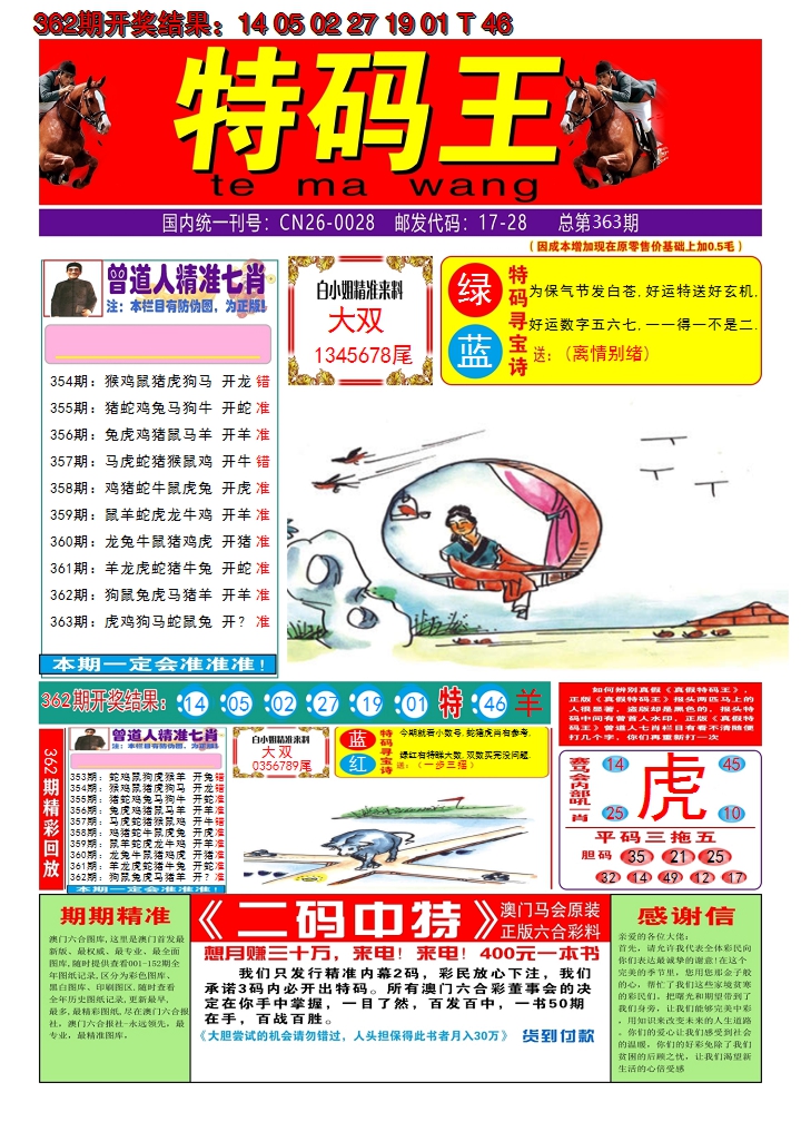 2024363期澳门特码王A
