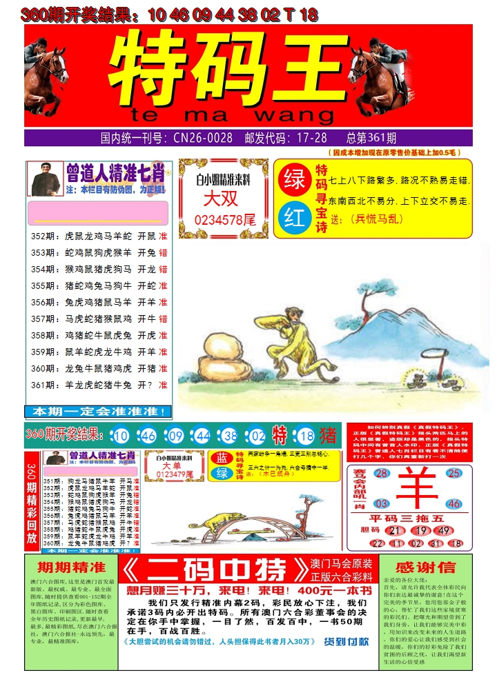 2024361期澳门特码王A
