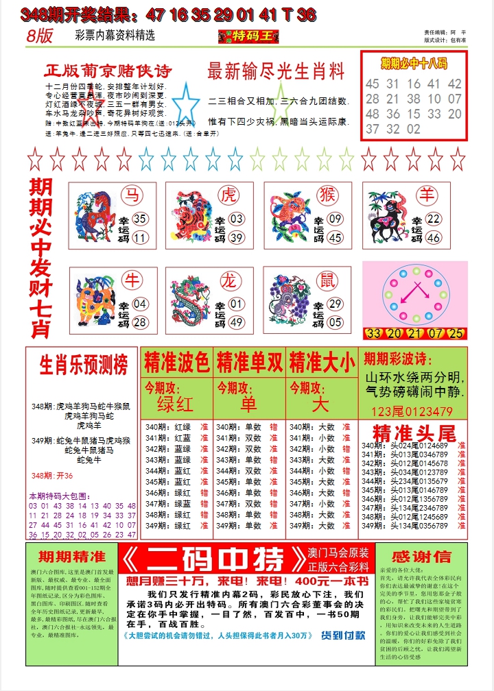 2024349期澳门特码王B