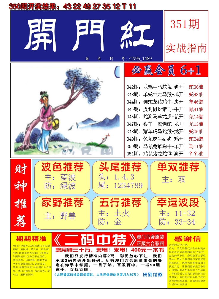 2024351期澳门开门红A