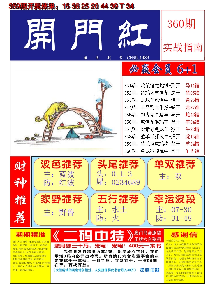 2024360期澳门开门红A