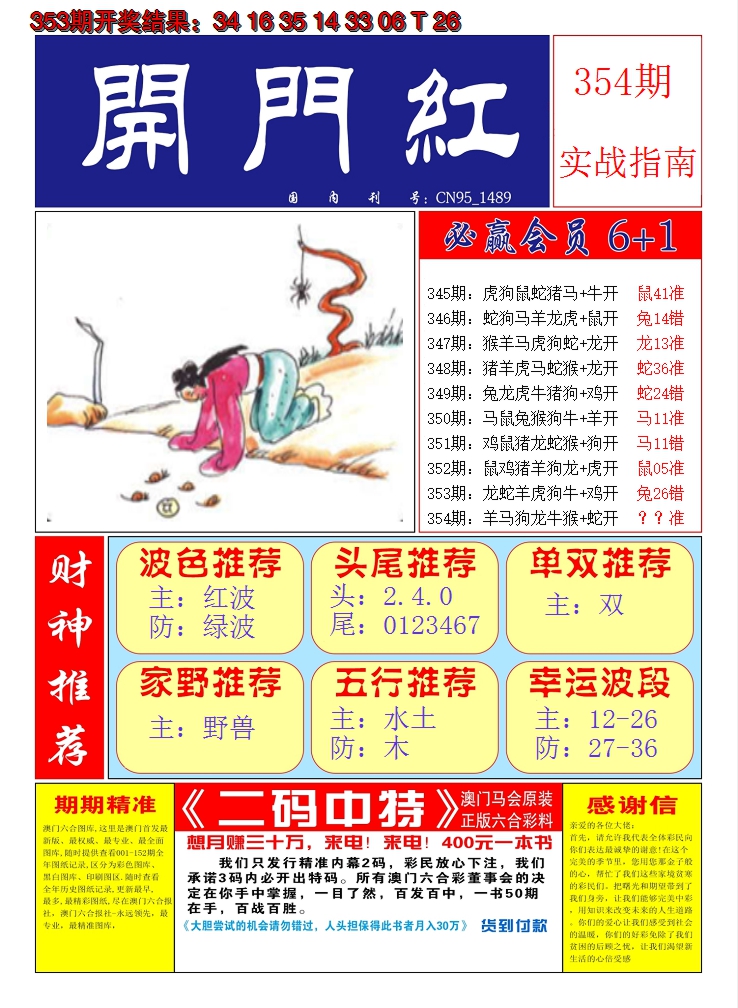 2024354期澳门开门红A