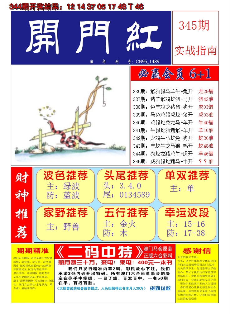 2024345期澳门开门红A
