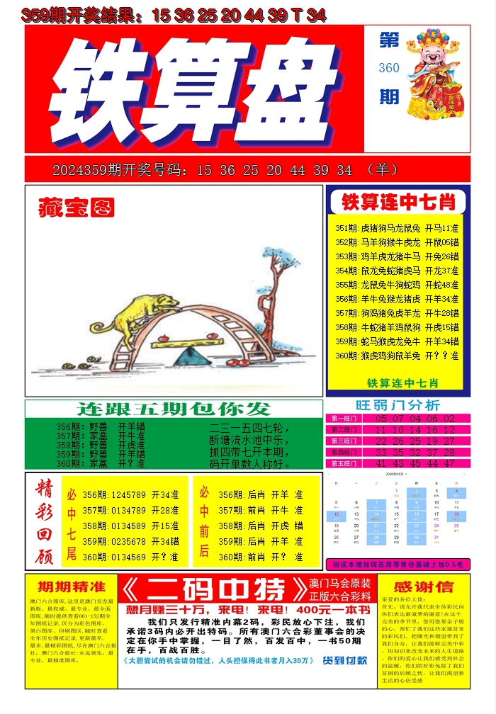 2024360期澳门铁算盘A