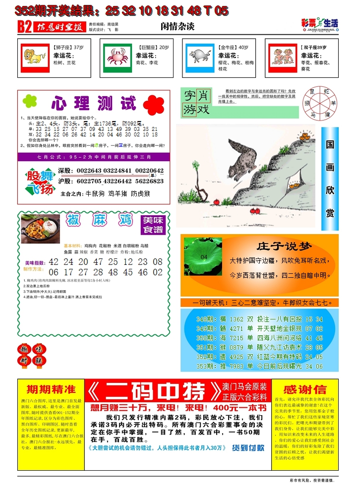 2024353期彩票与生活B