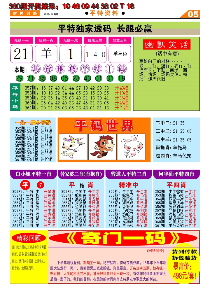 2024361期财神引路D