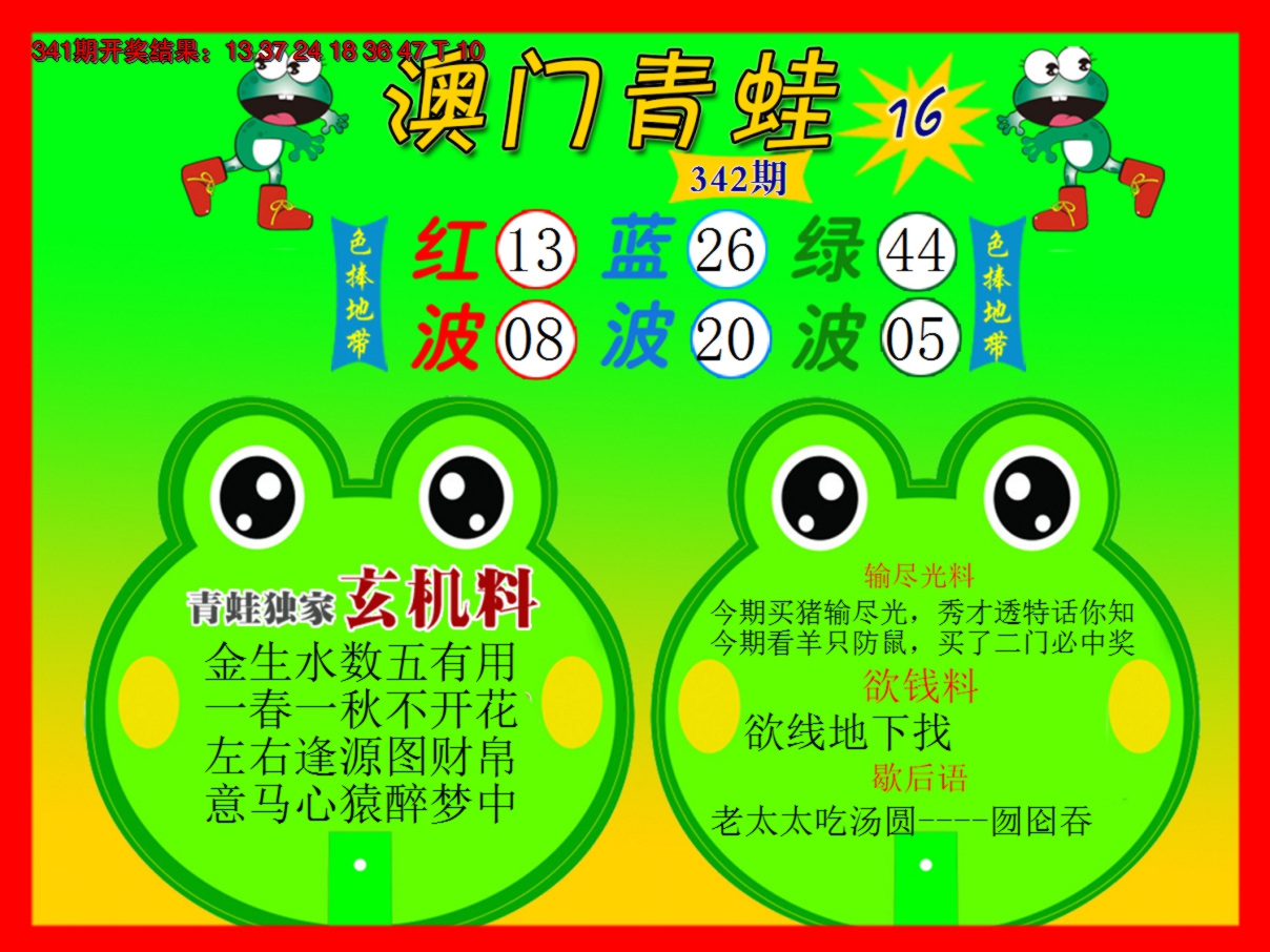 2024342期青蛙系列16