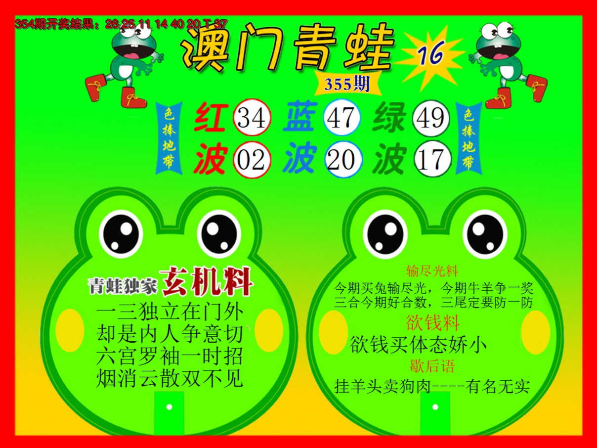 2024355期青蛙系列16