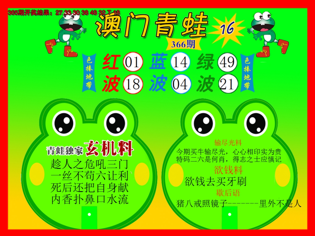 2024366期青蛙系列16