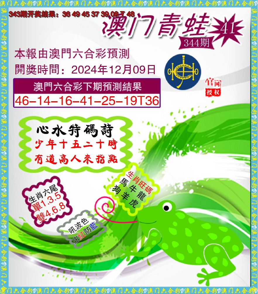 2024344期青蛙系列41