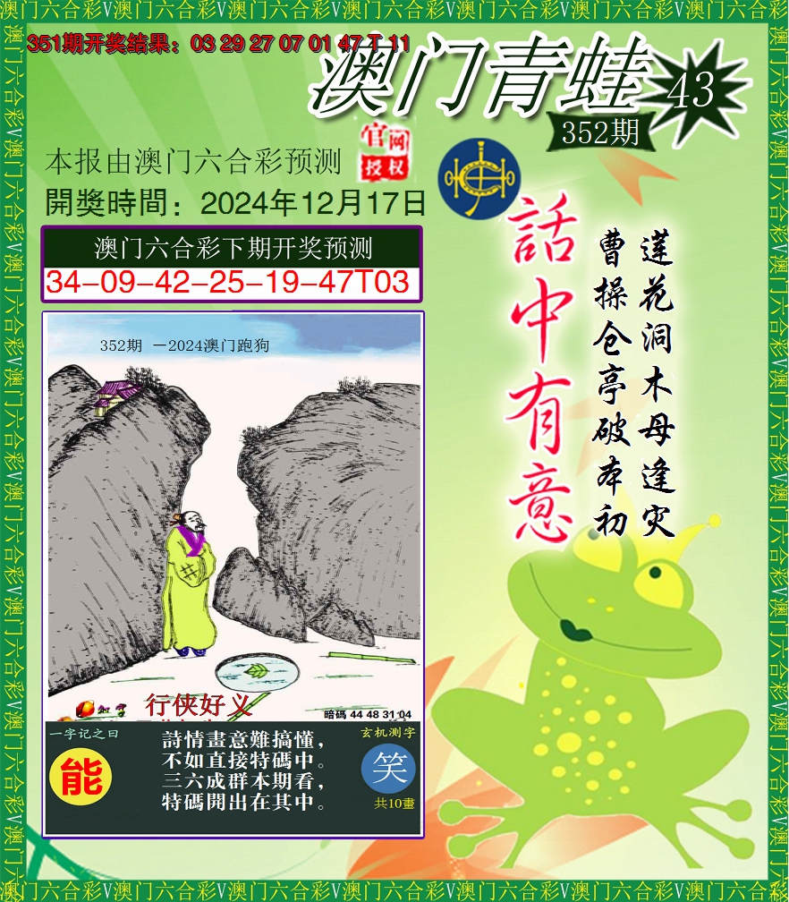 2024352期青蛙系列43