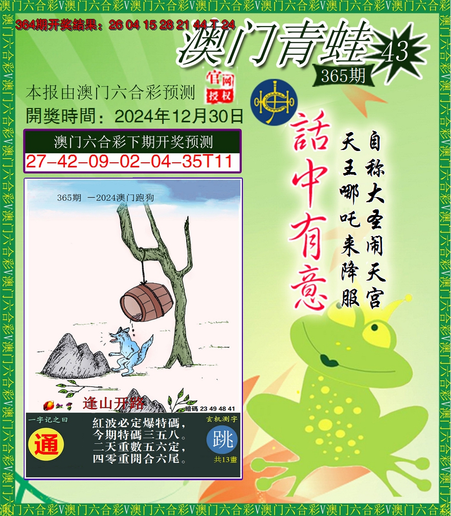 2024365期青蛙系列43
