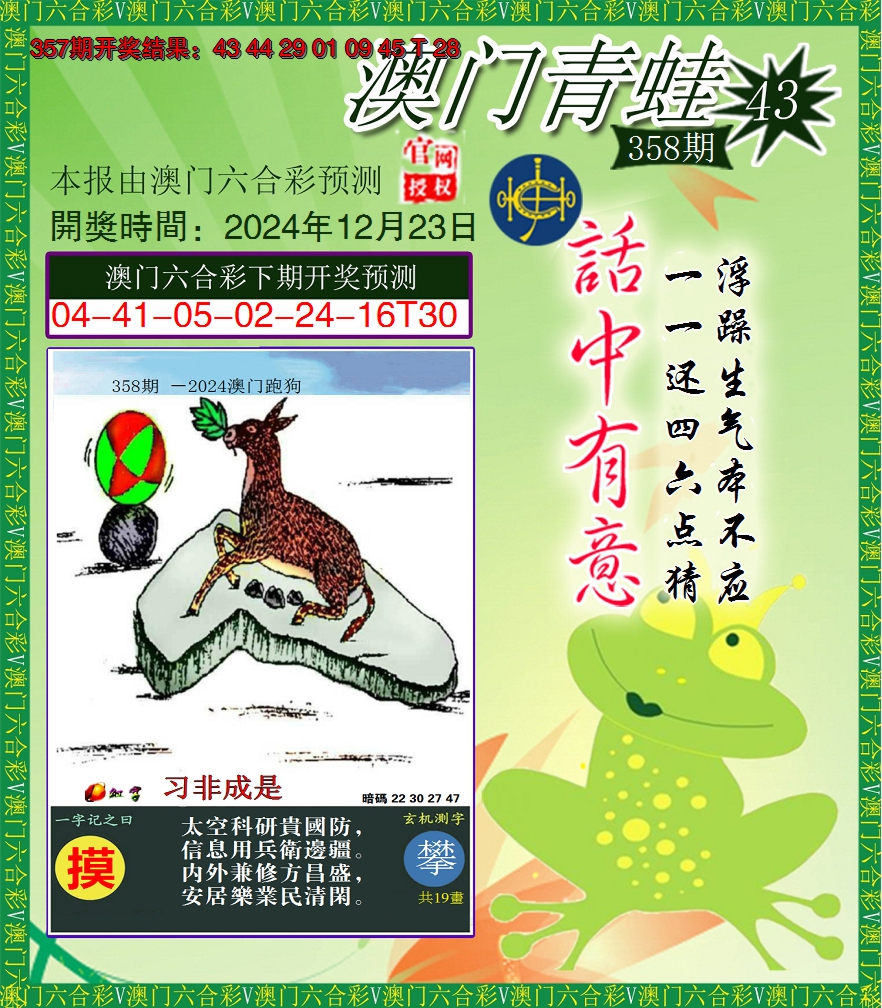 2024358期青蛙系列43