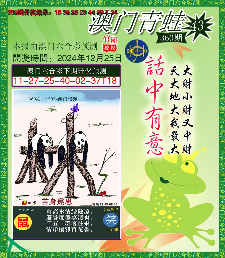 2024360期青蛙系列43