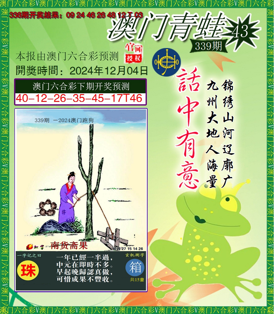 2024339期青蛙系列43