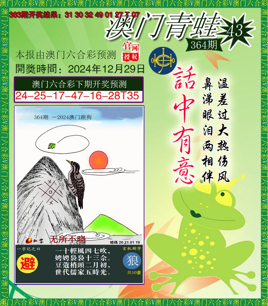 2024364期青蛙系列43