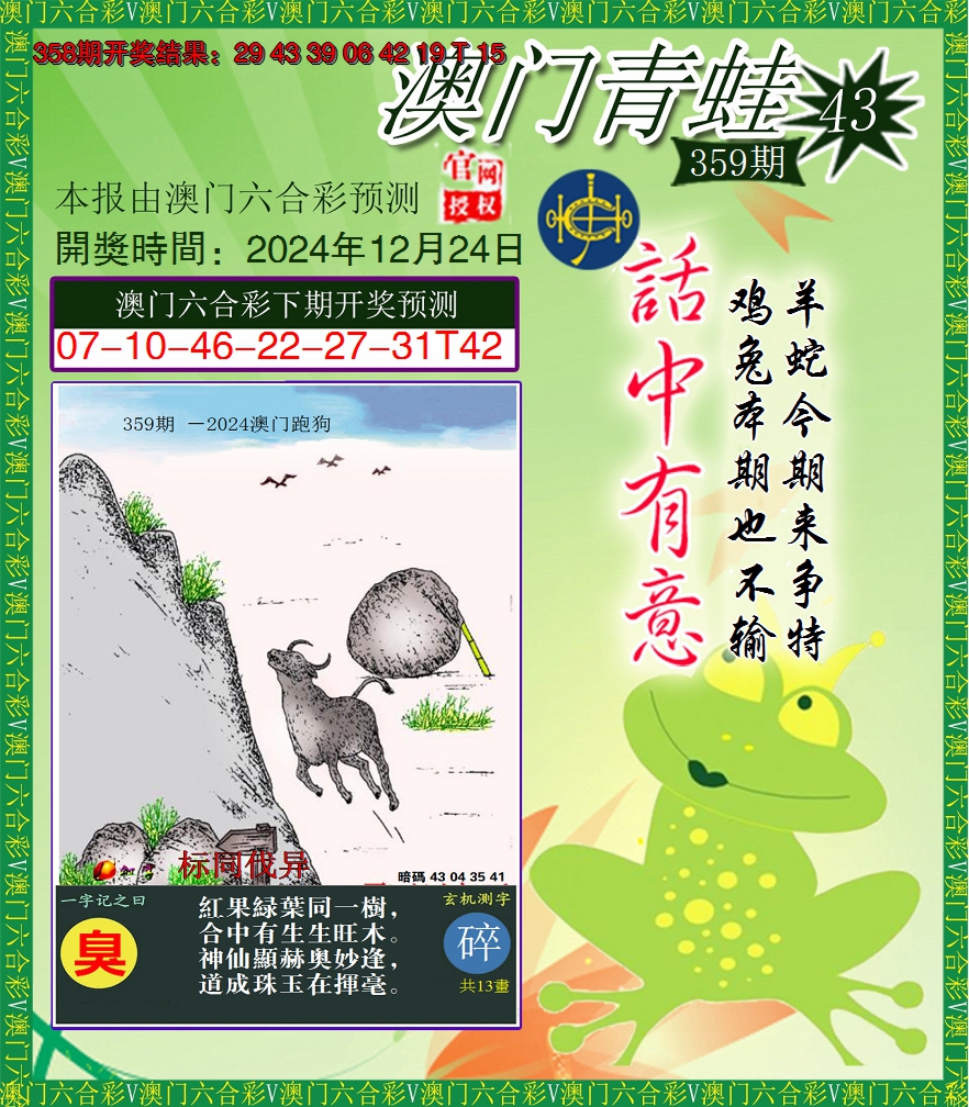 2024359期青蛙系列43