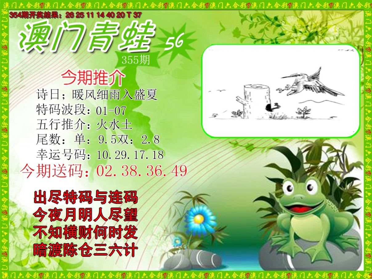 2024355期青蛙系列56