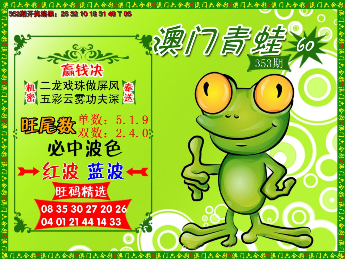 2024353期青蛙系列60