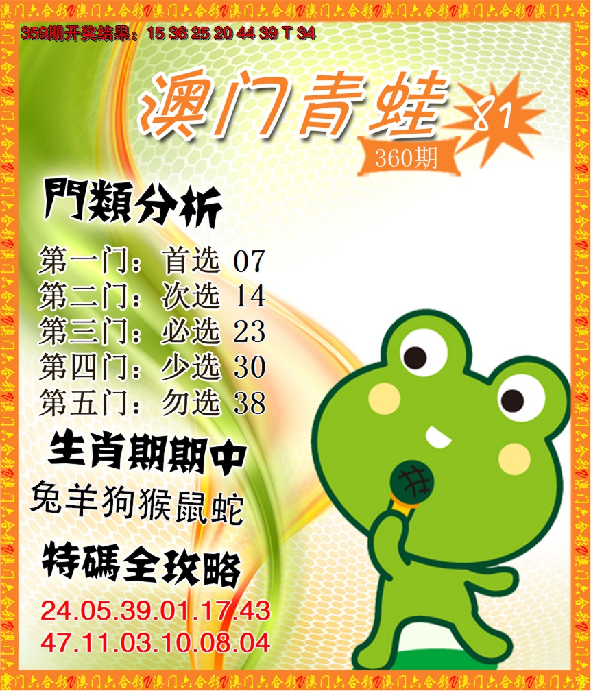 2024360期青蛙系列81