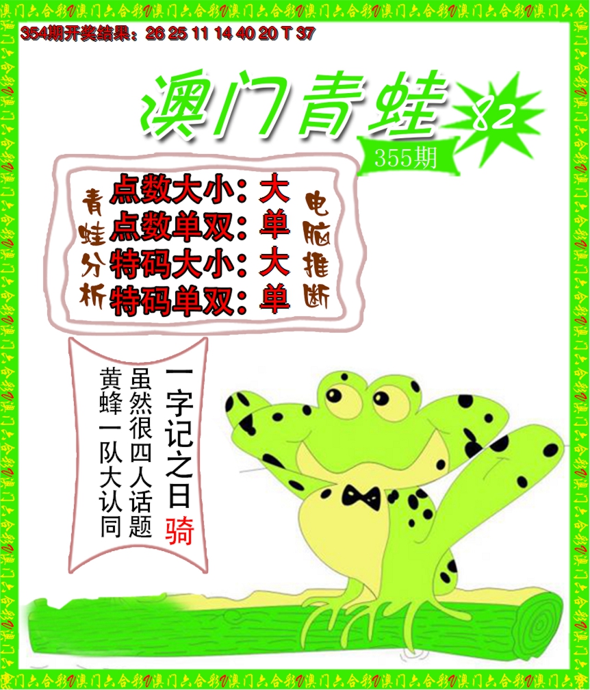 2024355期青蛙系列82