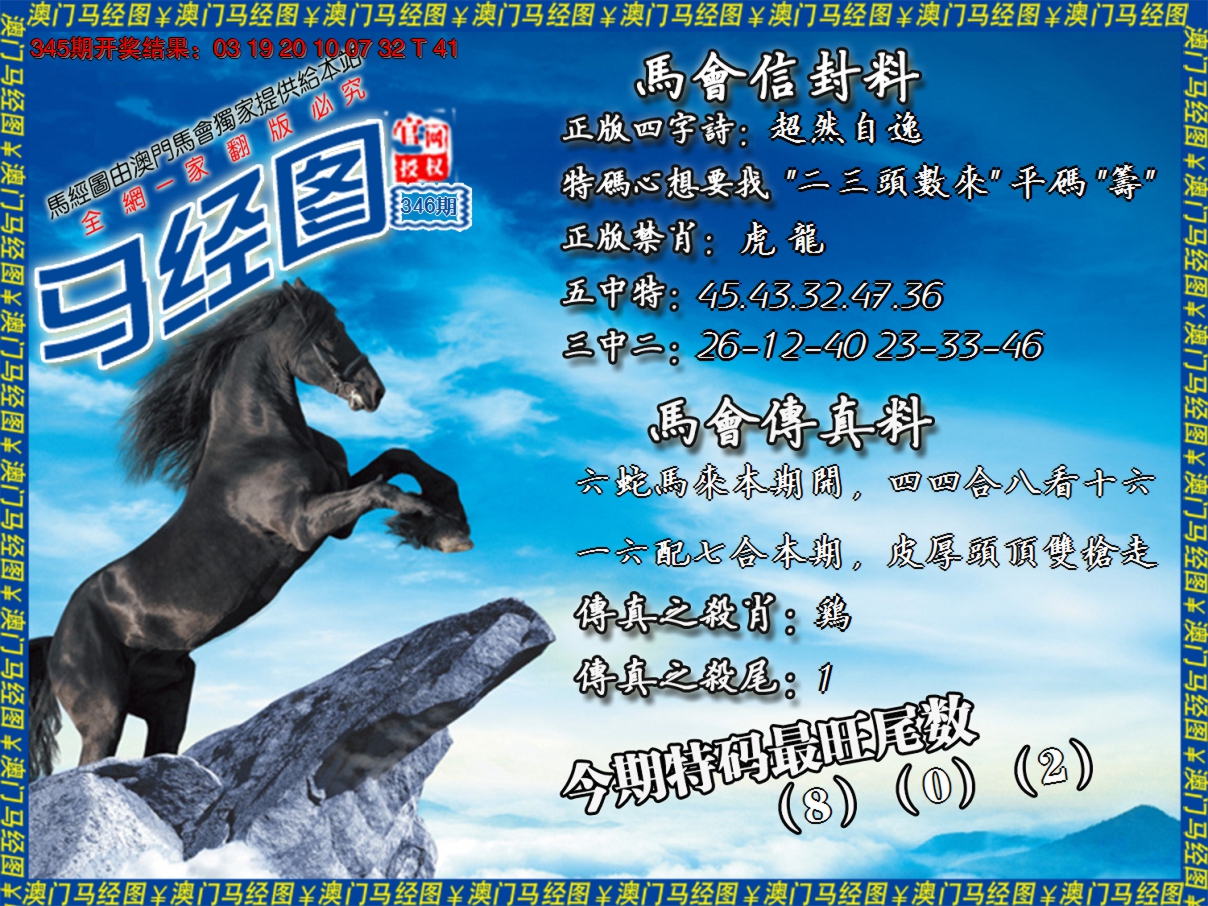 2024346期马经系列8