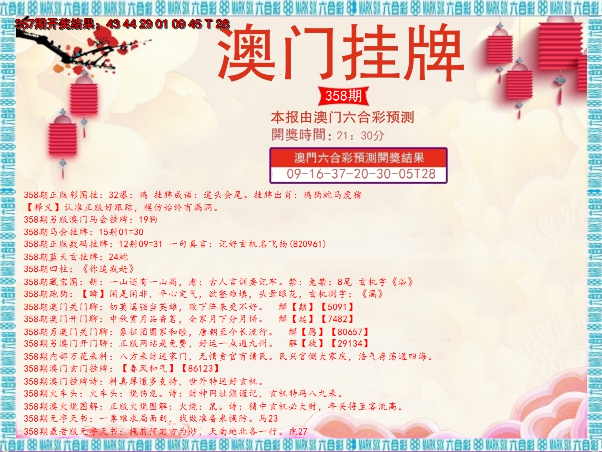 2024358期澳门挂牌E