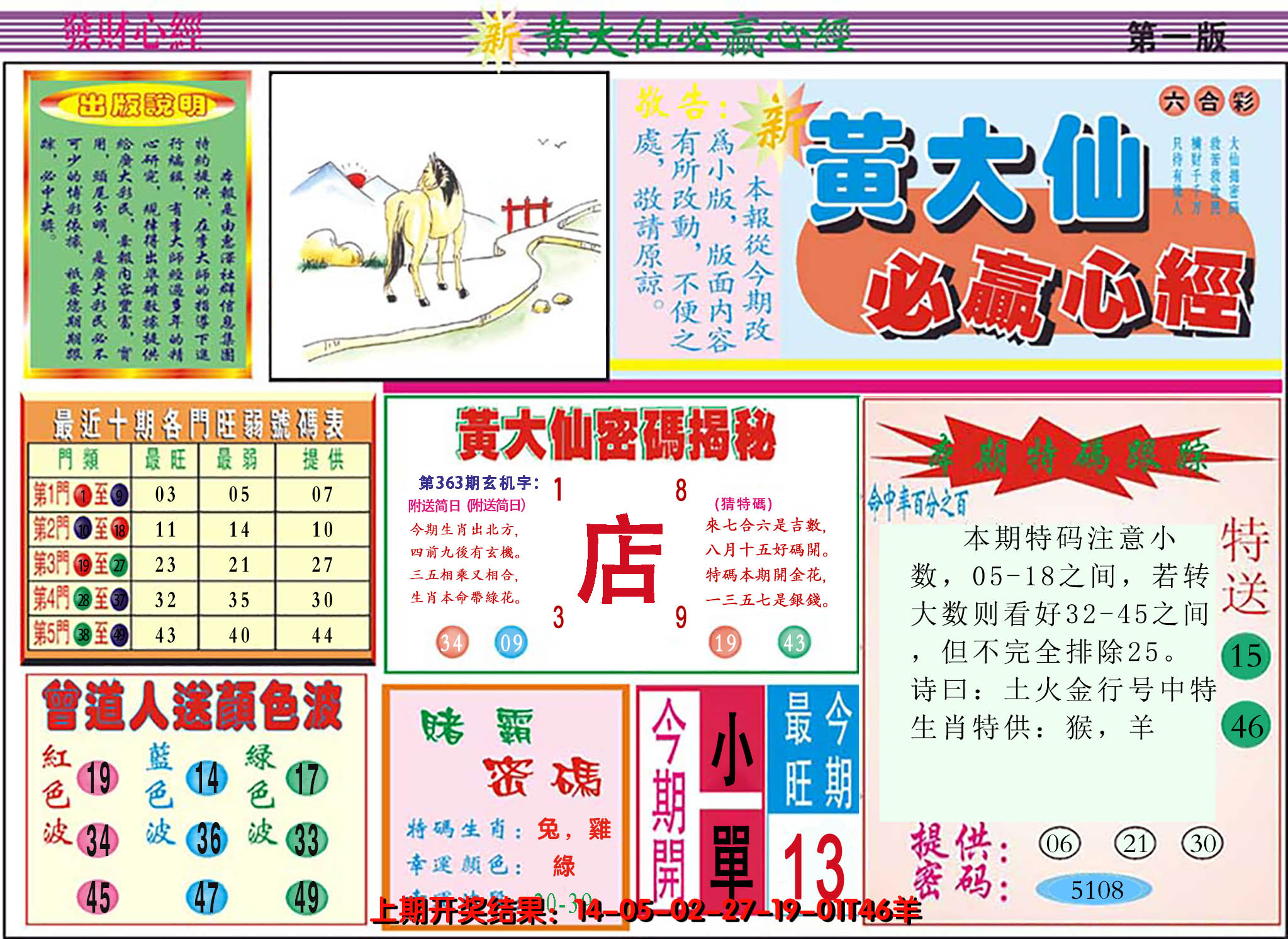 2024363期澳门黄大仙必赢心经