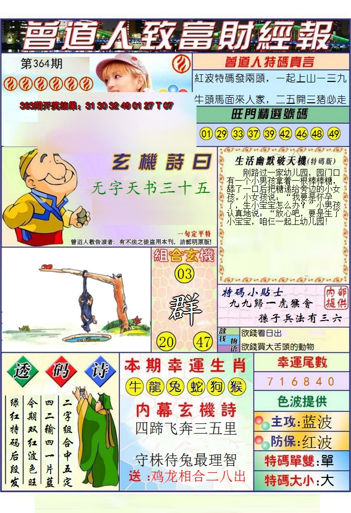 2024364期澳门曾道人致富财经报