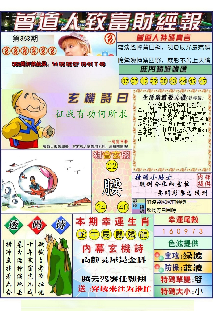 2024363期澳门曾道人致富财经报