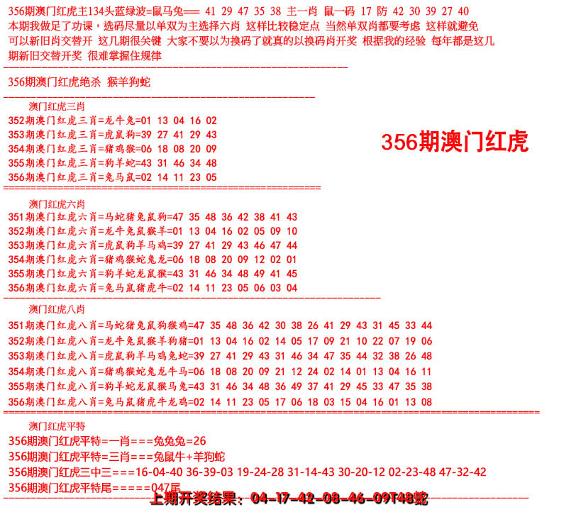 2024356期红虎图