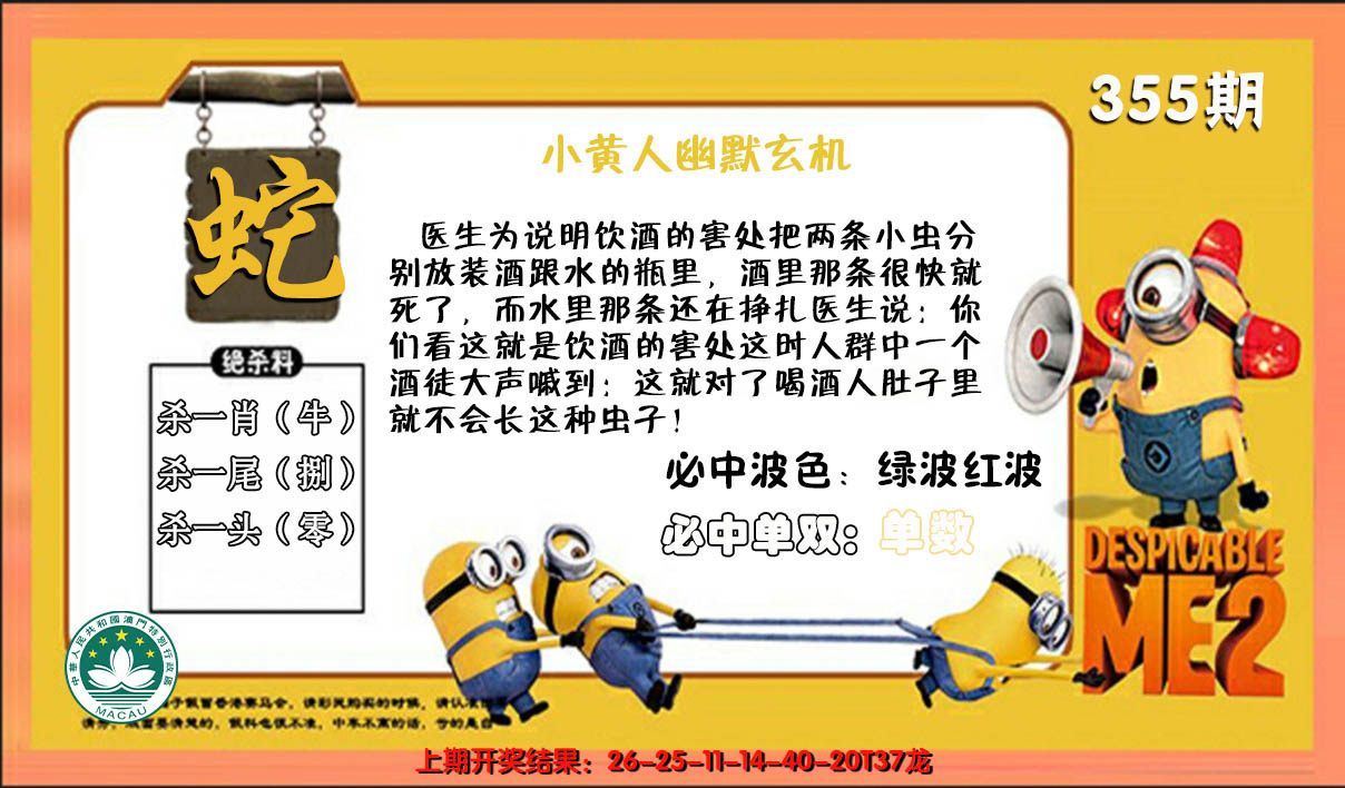 2024355期小黄人幽默玄机