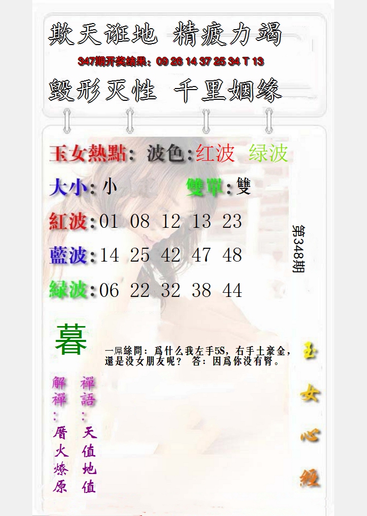 2024348期玉女心经报