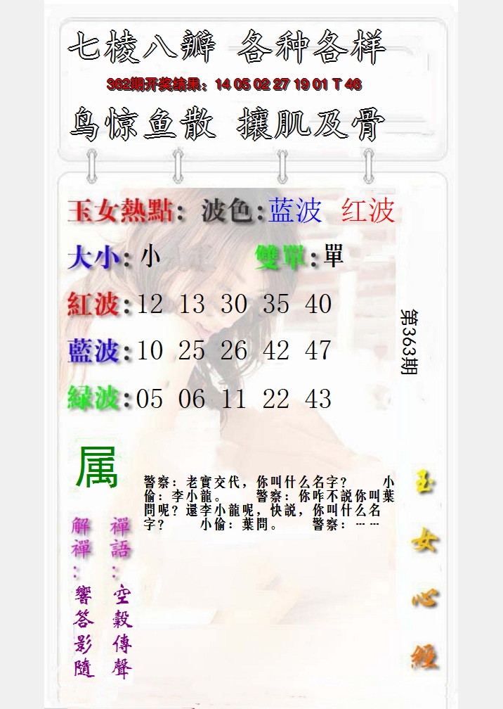 2024363期玉女心经报