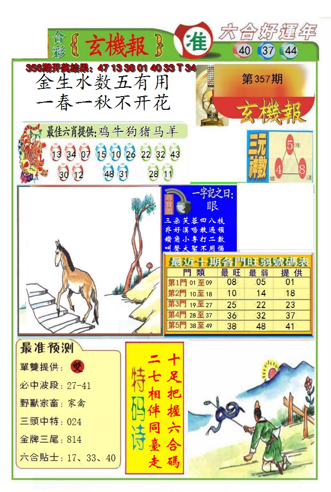 2024357期九龍玄机报(推荐)