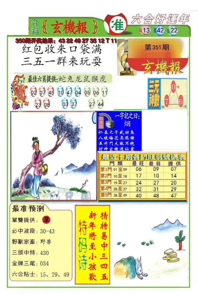 2024351期九龍玄机报(推荐)