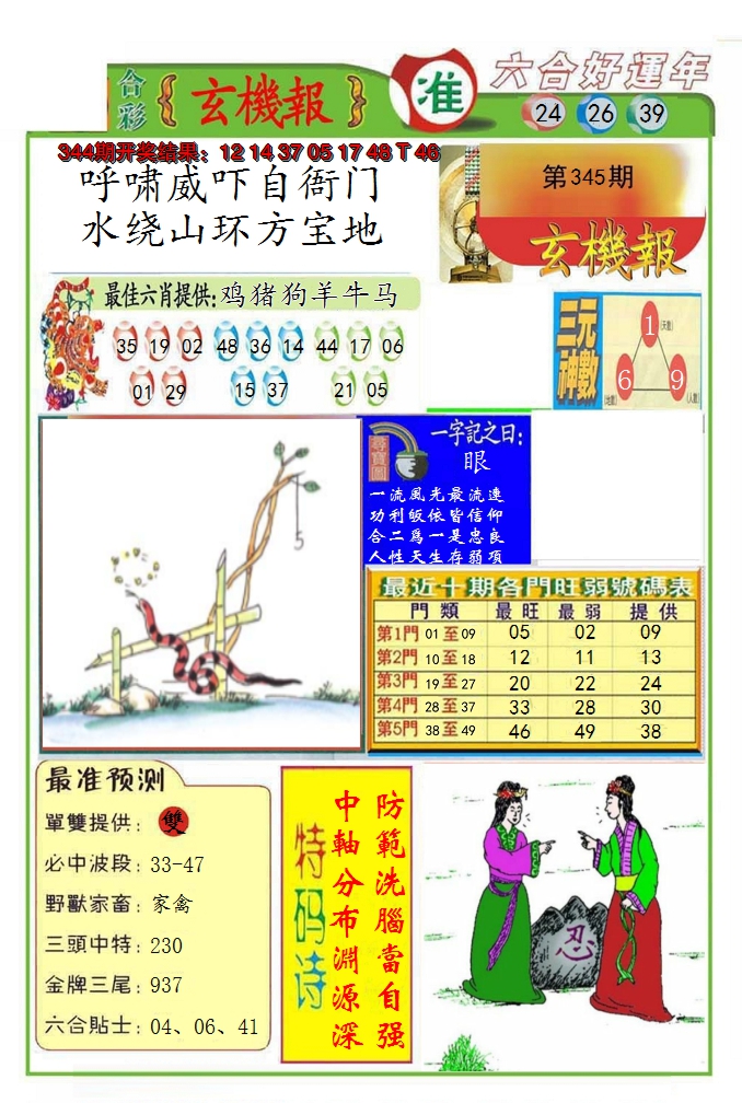 2024345期九龍玄机报(推荐)