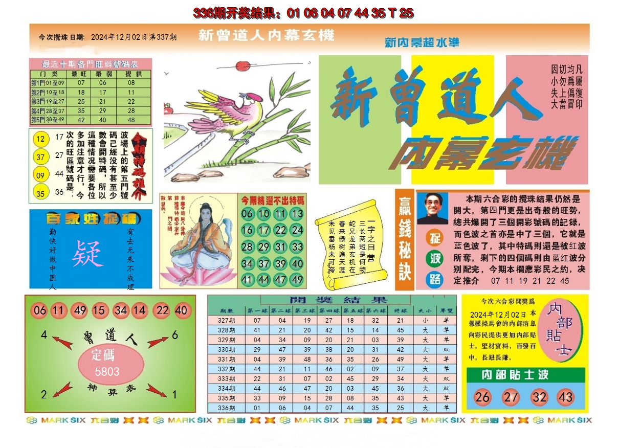 2024337期新曾道人内幕A