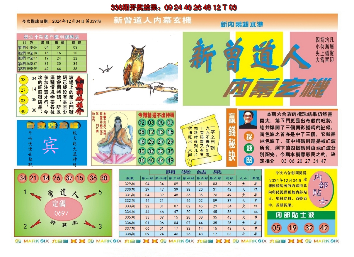 2024339期新曾道人内幕A