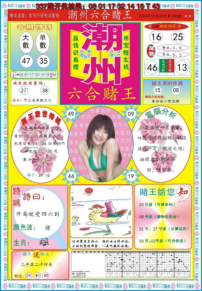 2024338期潮州六合赌王A
