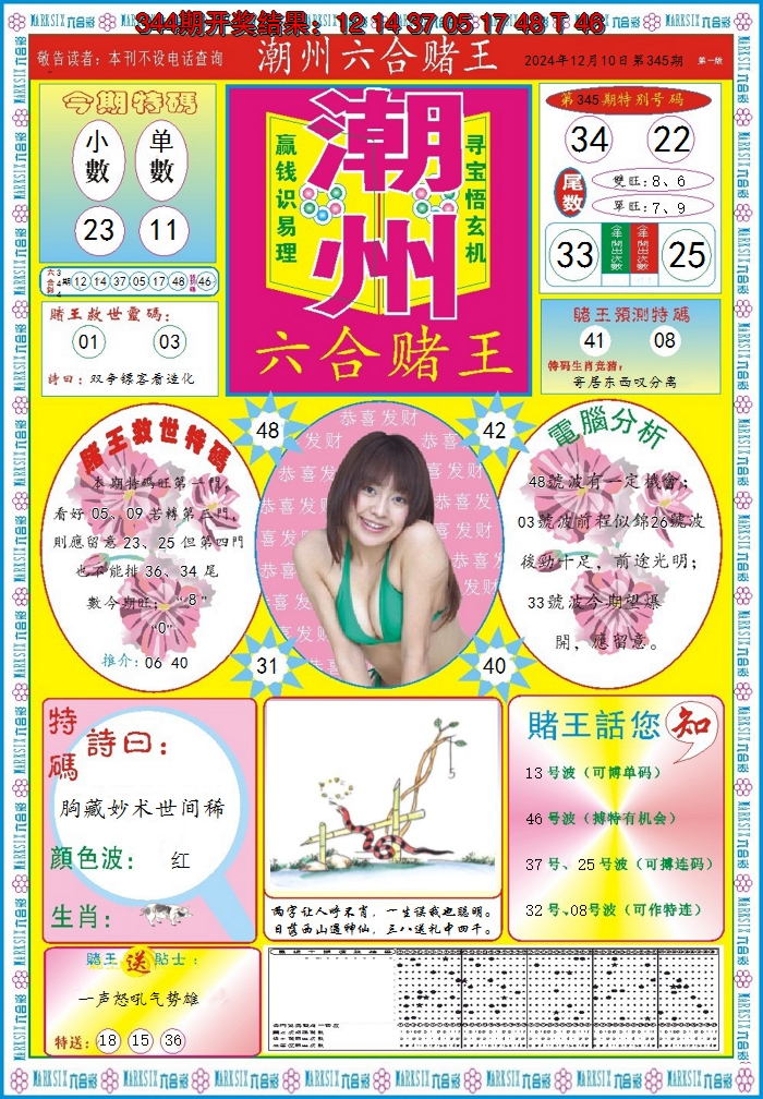 2024345期潮州六合赌王A