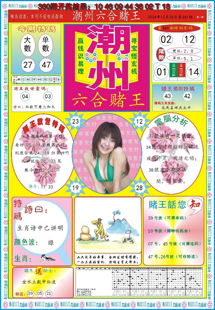 2024361期潮州六合赌王A