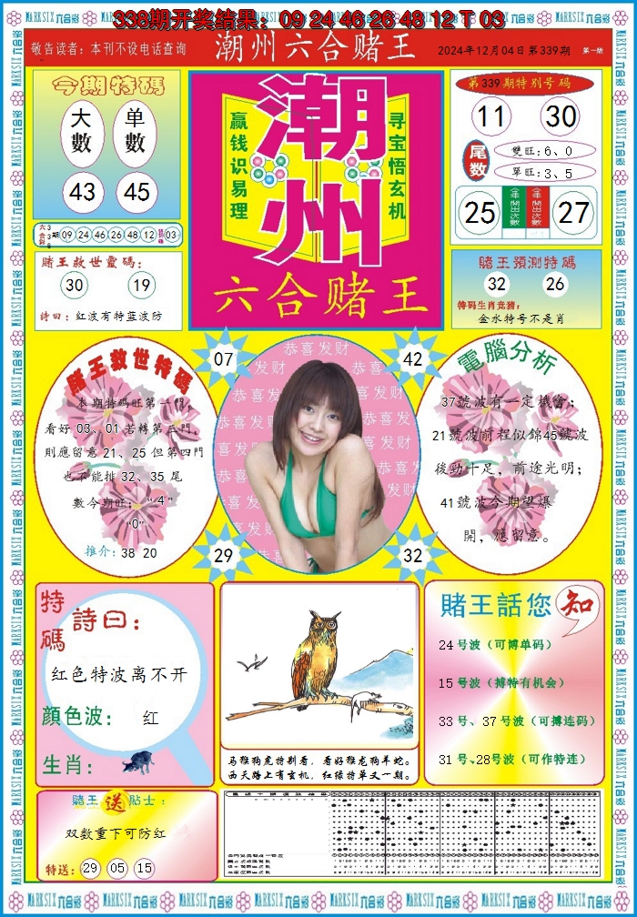 2024339期潮州六合赌王A