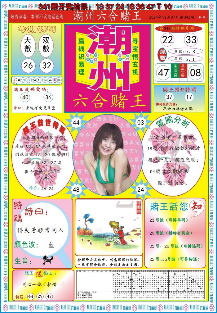 2024342期潮州六合赌王A