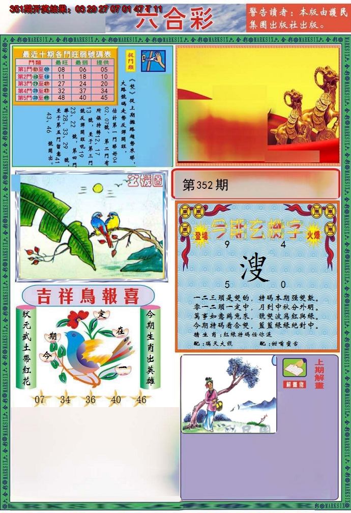 2024352期九龍2011A(推荐)