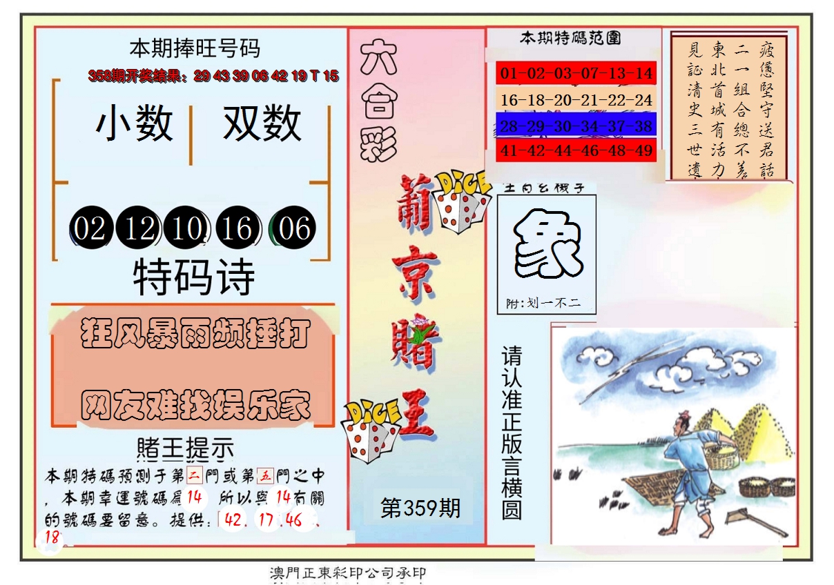 2024359期葡京赌王彩