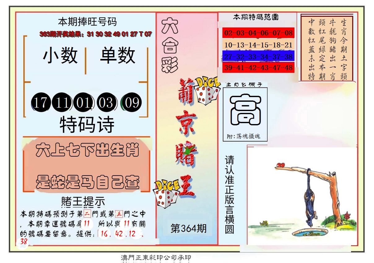 2024364期葡京赌王彩
