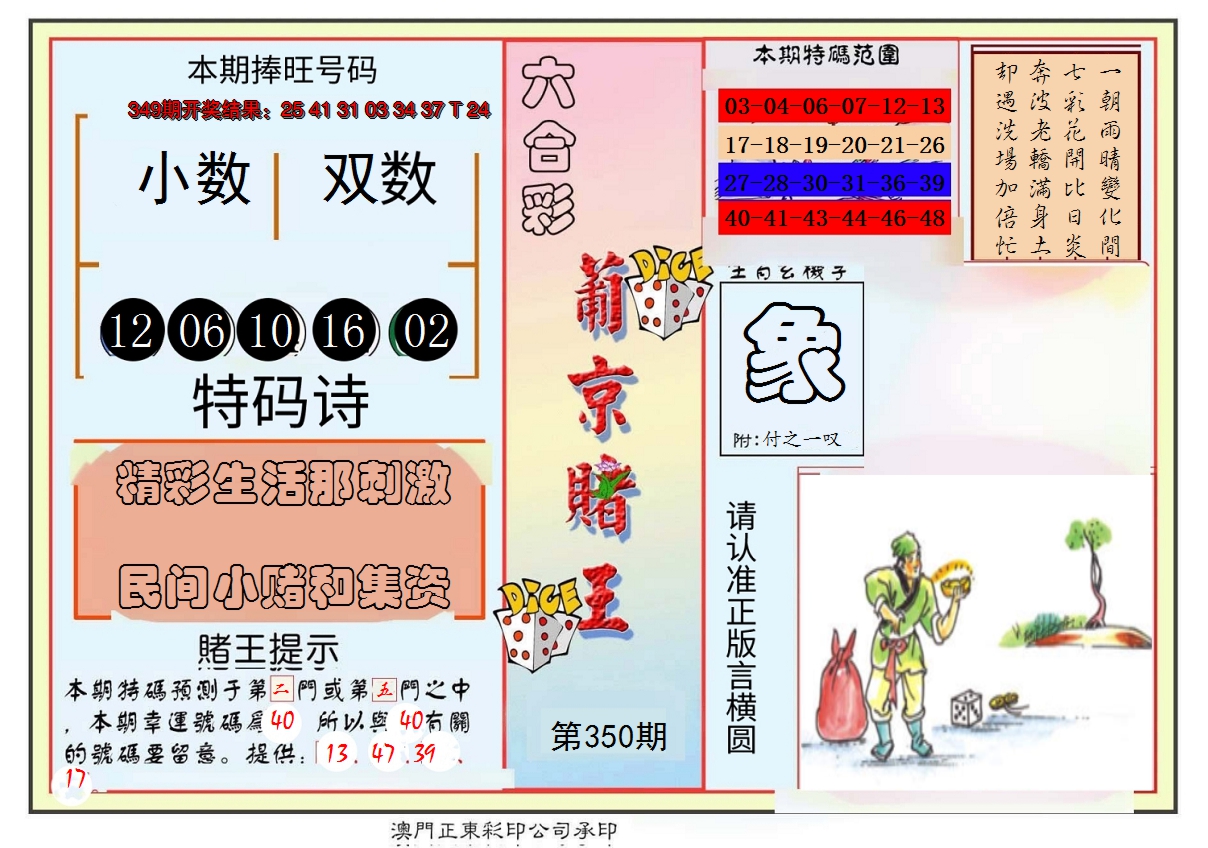 2024350期葡京赌王彩