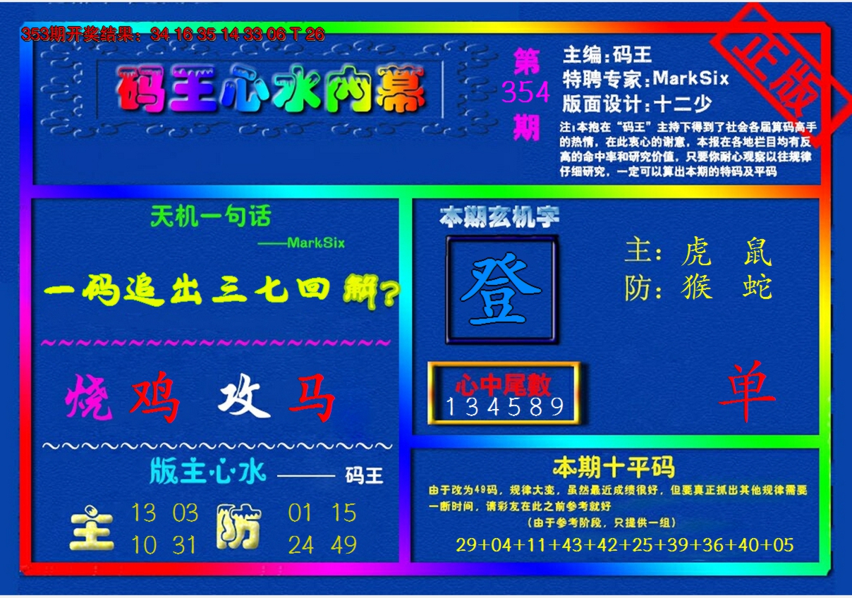 2024354期{码王雷锋}内幕报