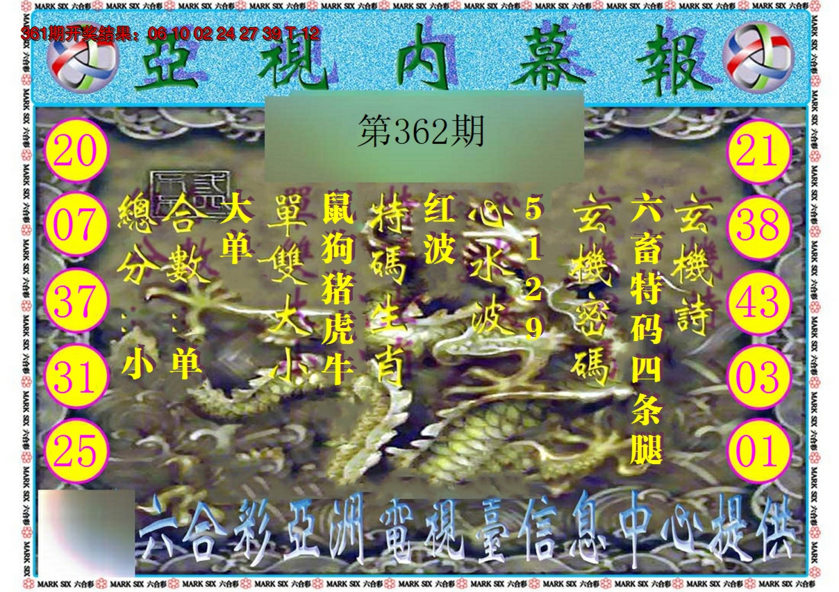 2024362期亚视内幕报